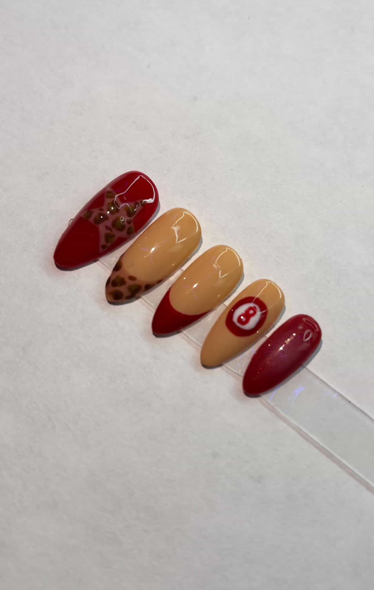 Red leopard print.